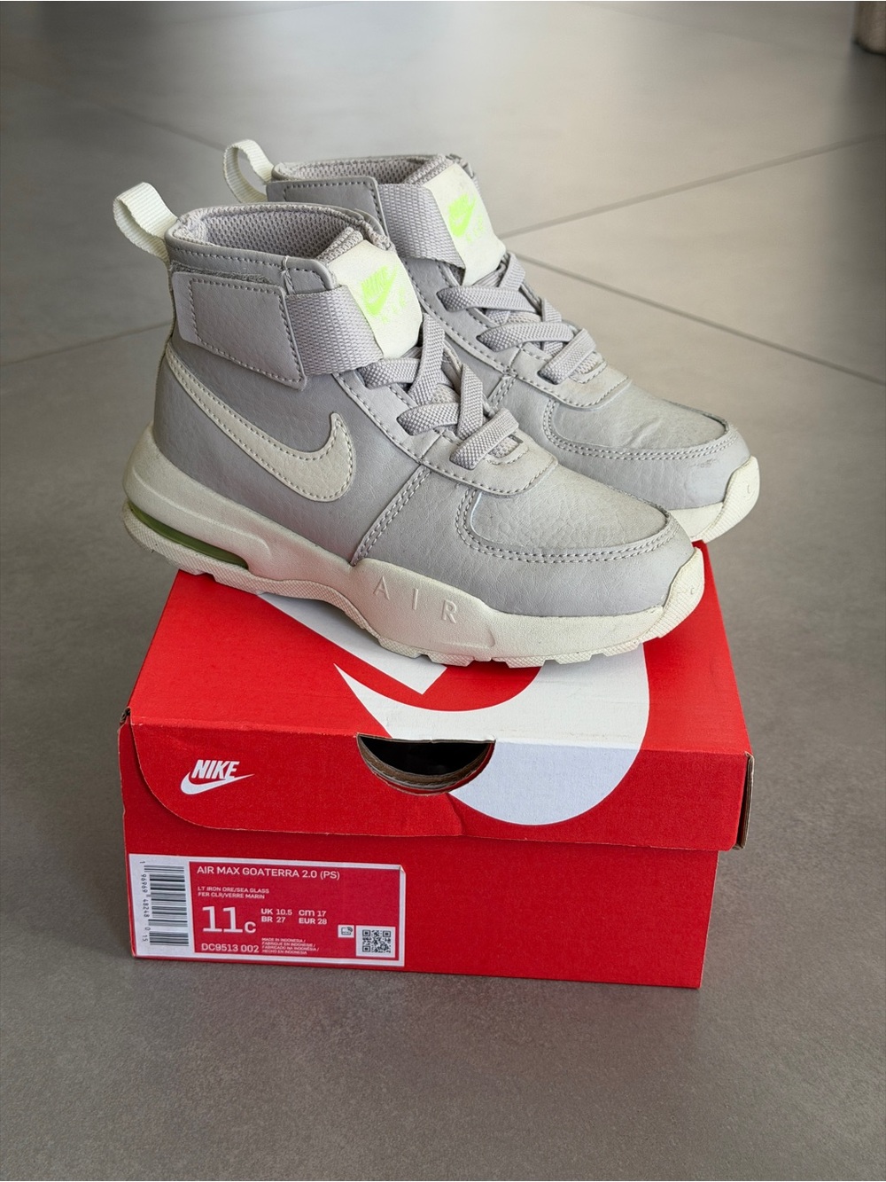 Nike Air Max Goaterra 2.0 (PS) Pre-School Light Iron DC9513 002 Kids 11C